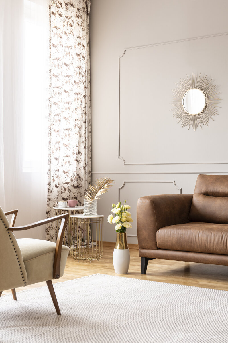 A calm, bright living room